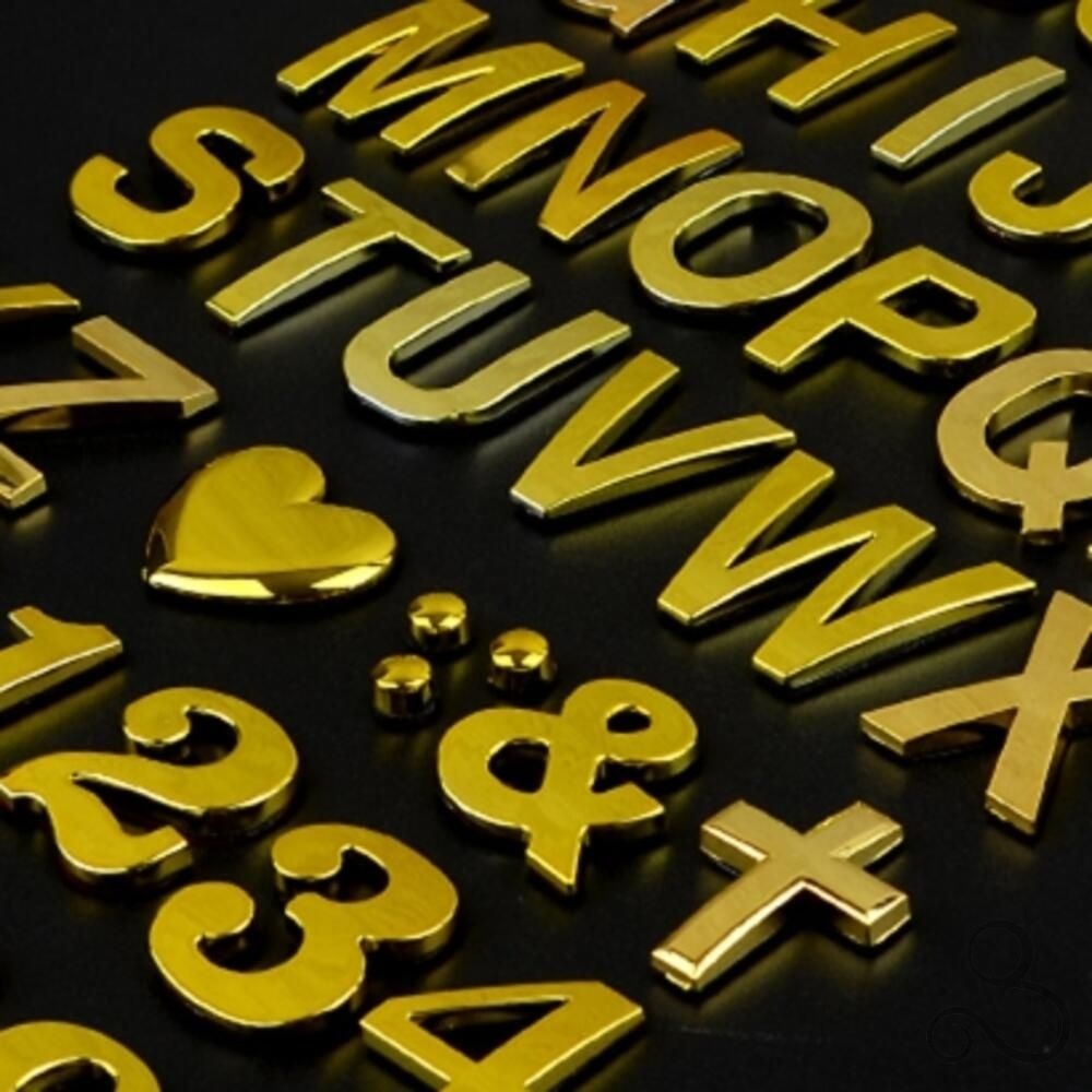 캔캔피피 입체 이니셜문자 금색 1P 문자스티커 로고 문패