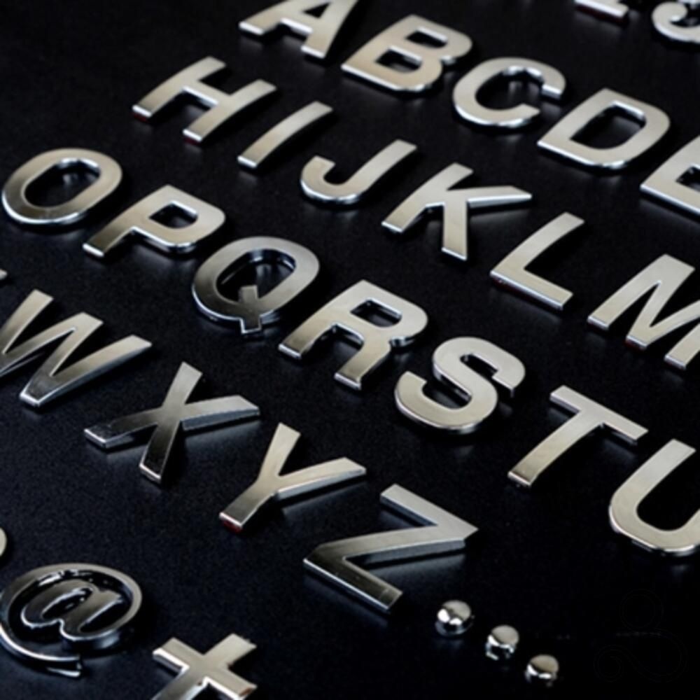 캔캔피피 입체 이니셜문자 은색 1P 글자스티커 글자 문패