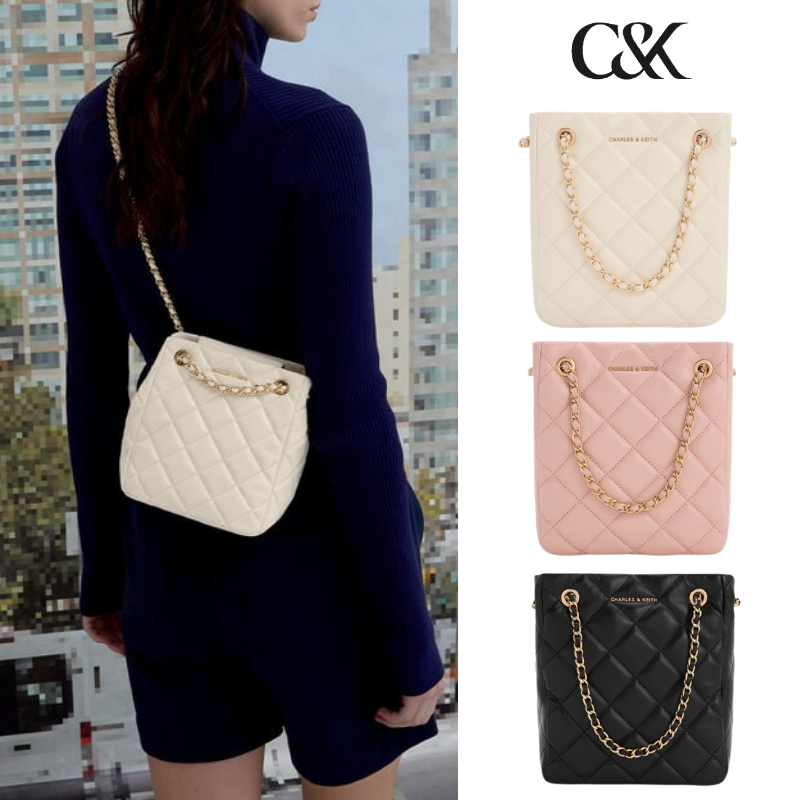 찰스앤키스 알바 Alva 퀼팅 브레이디드 스트랩 숄더백