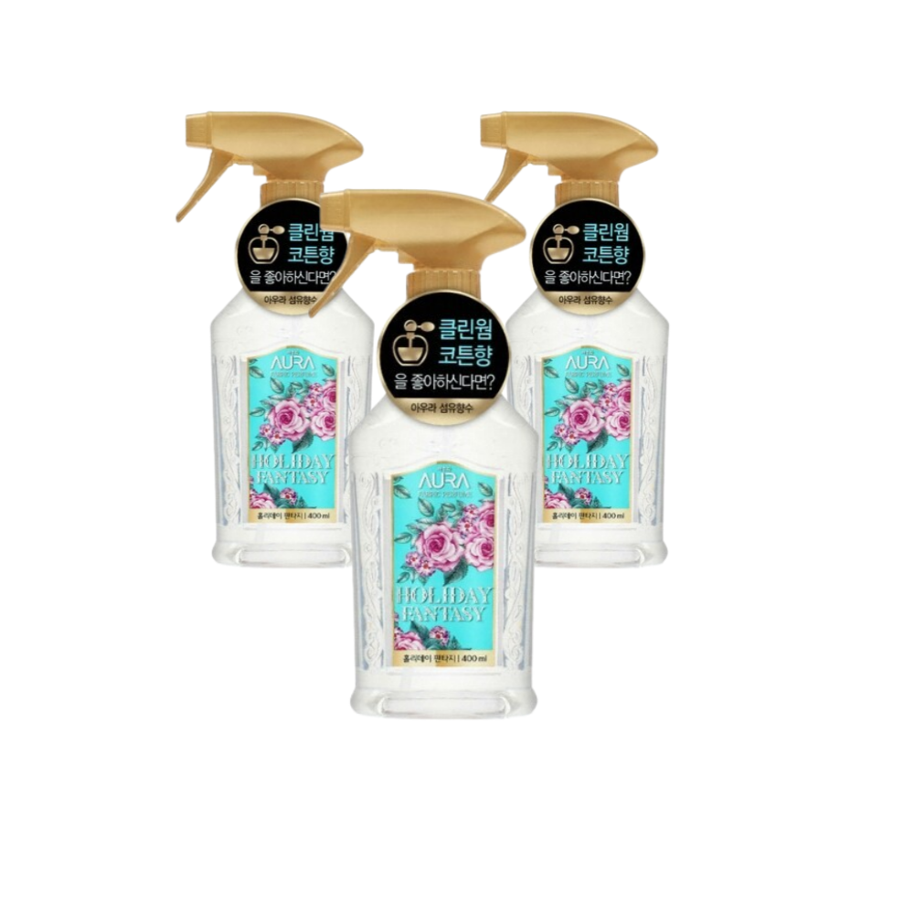 [오늘출발] 아우라 섬유탈취제 섬유향수 홀리데이 판타지 400ml 3개