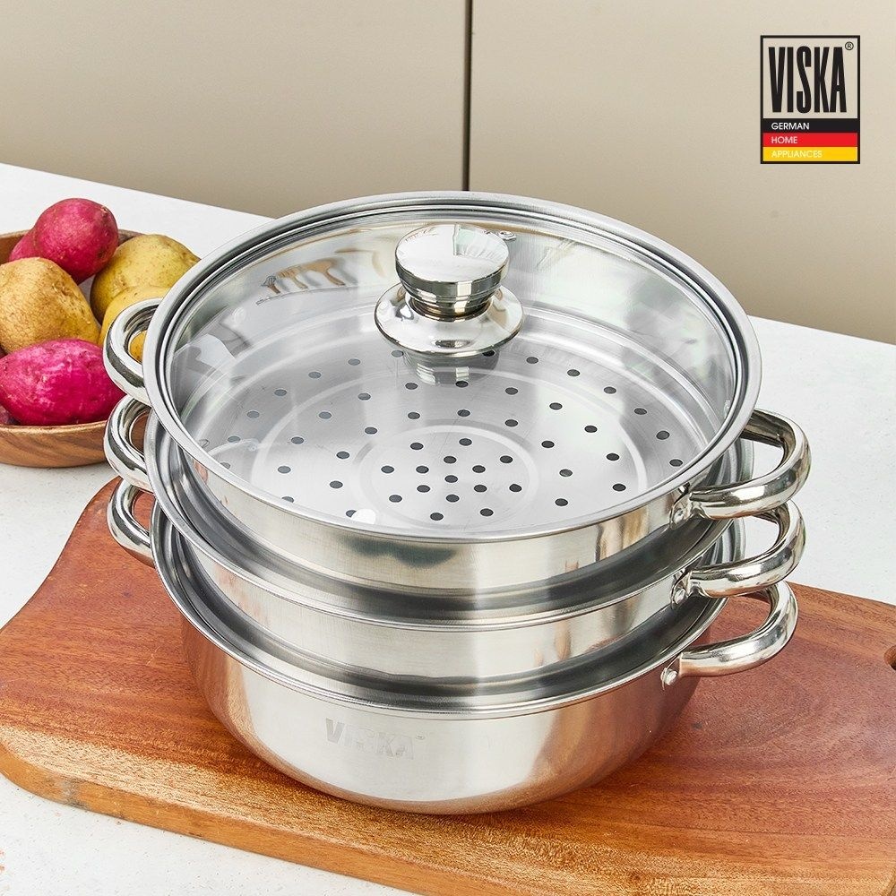 비스카 [독일 비스카] 마이키친 스테인레스 스틸3단 찜전골냄비 28cm