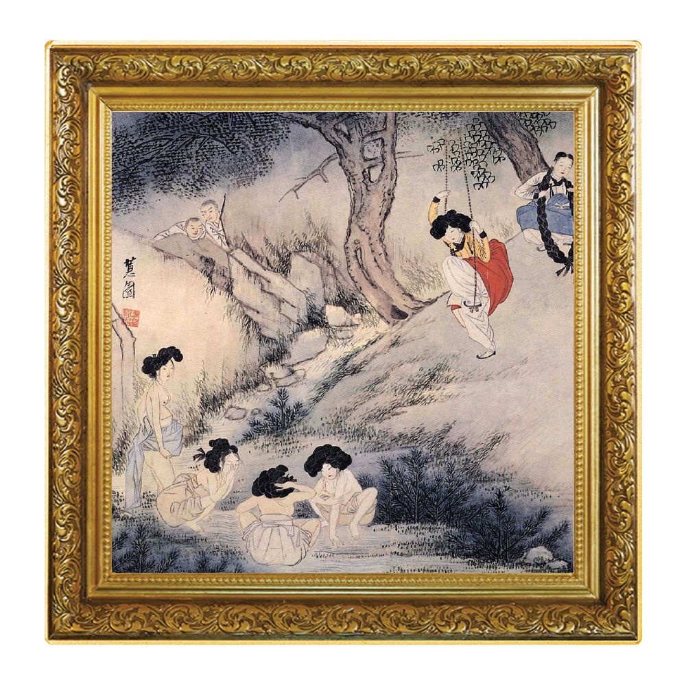 [풍산화동양행]신윤복 - 단오풍정 액자형 금도금 색채 은화 : 롯데ON