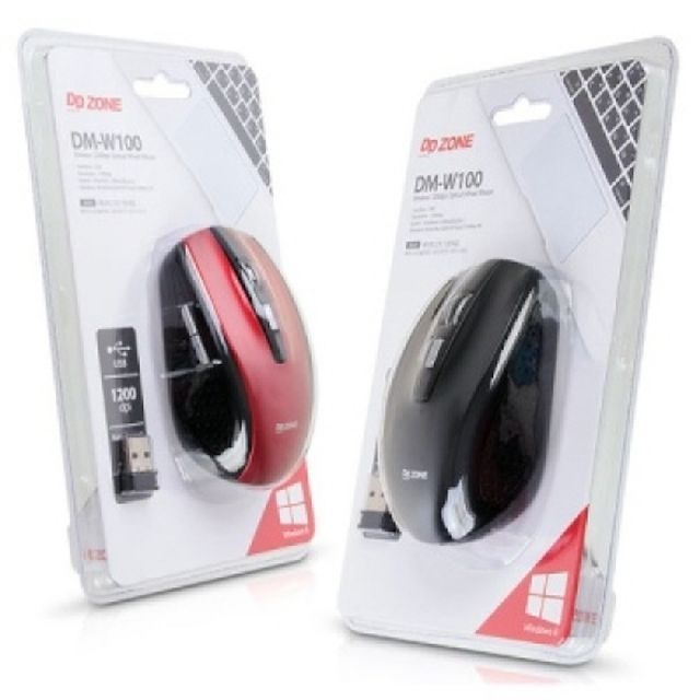 DDZONE 무선 마우스 DM-W100 검정 레드