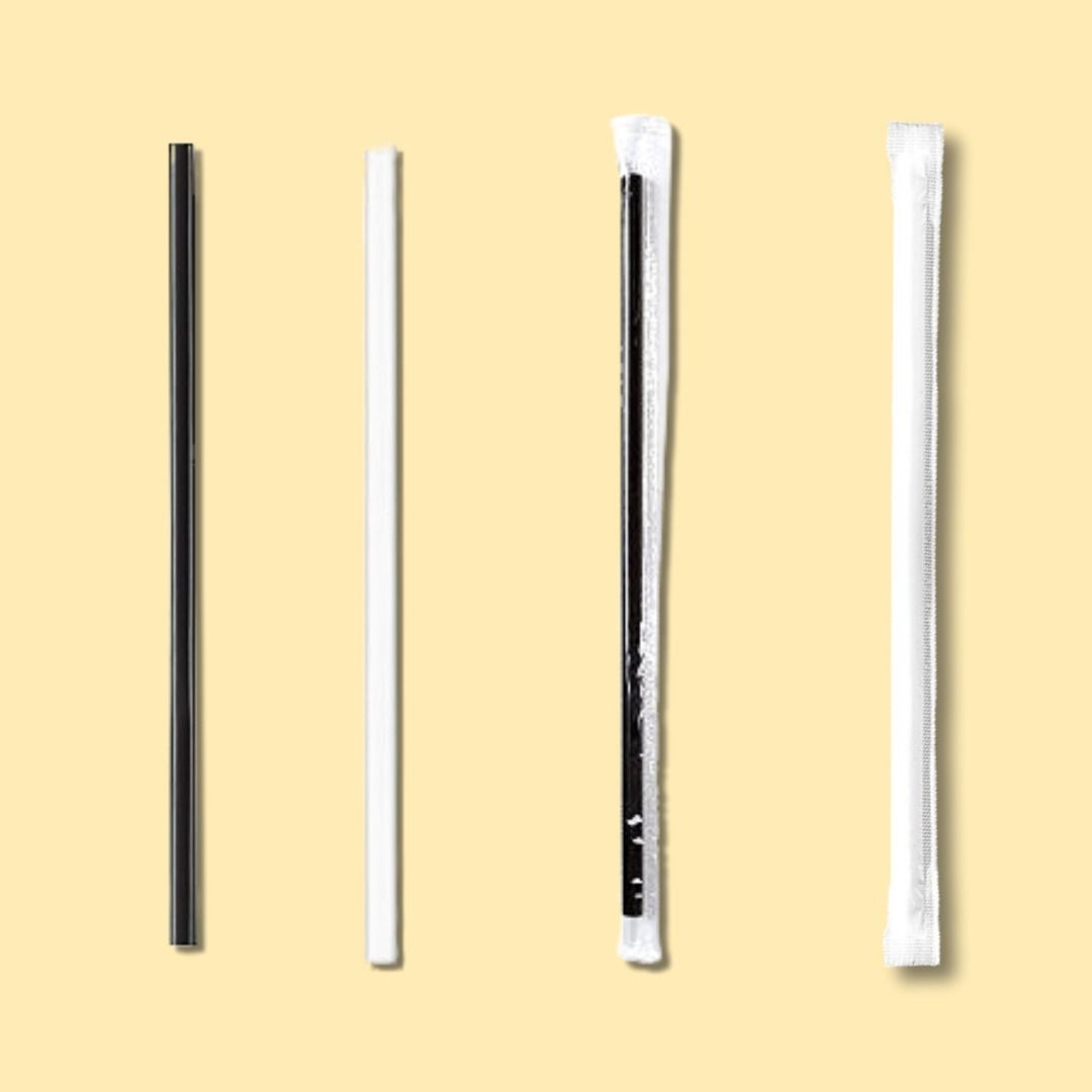 7x250mm 일자 검정 투명 빨대 개별 포장 10000개입