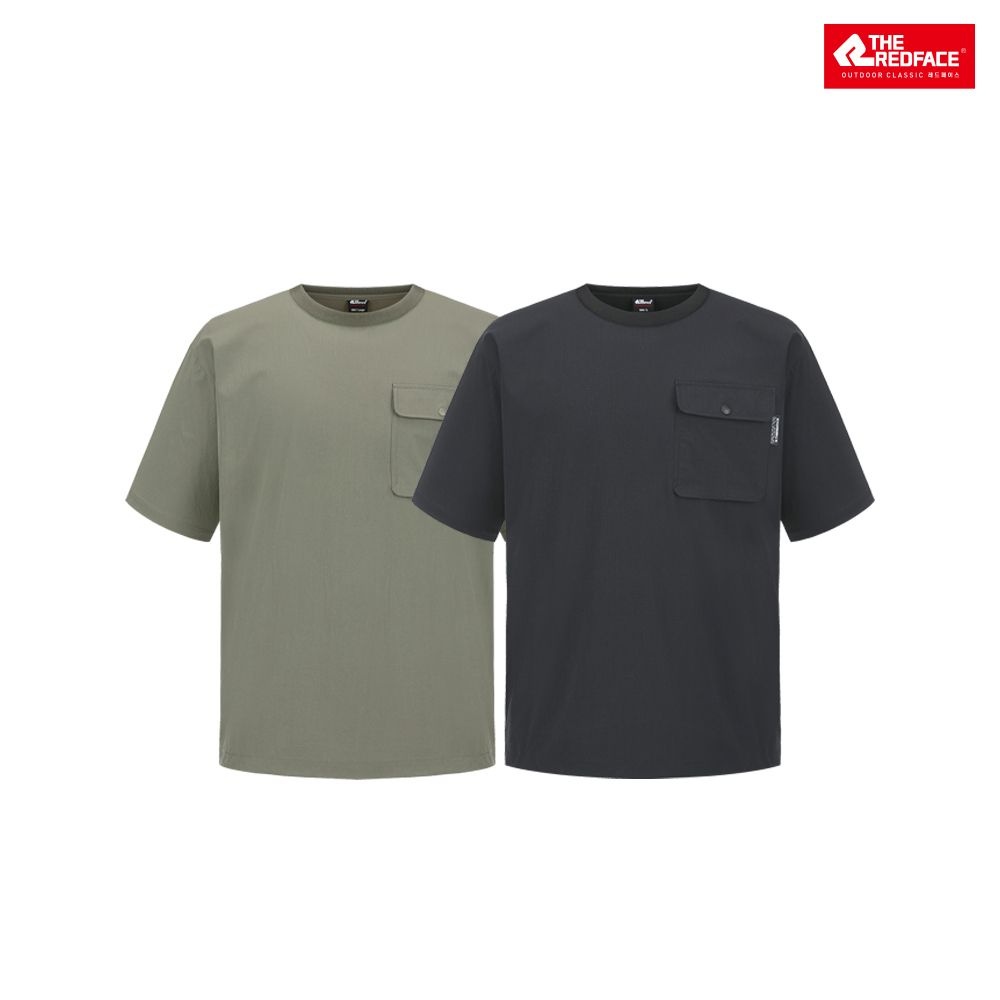 레드페이스 [패션플러스][레드페이스][레드페이스 본사] 포켓우븐라운드하프티셔츠 REWMTSMBE616