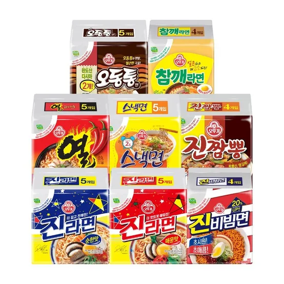 [판매종료][오뚜기] 라면 멀티팩 8종 4팩+4팩(총8팩) 골라담기