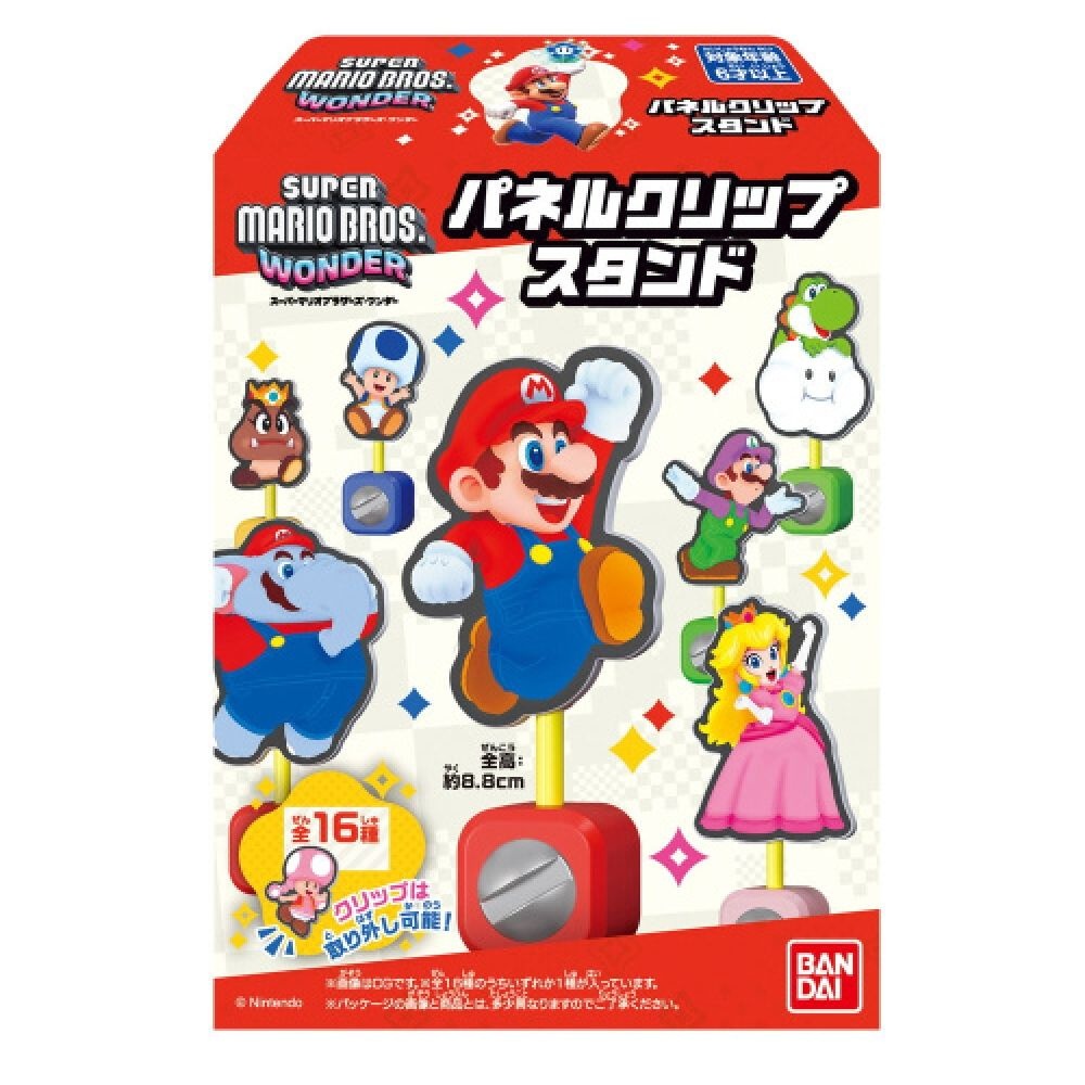 Bandai [해외] 반다이 슈퍼 마리오 브라더스 슈퍼 마리오 브라더스 원더 패널 클립 스탠드 1Box 16pcs