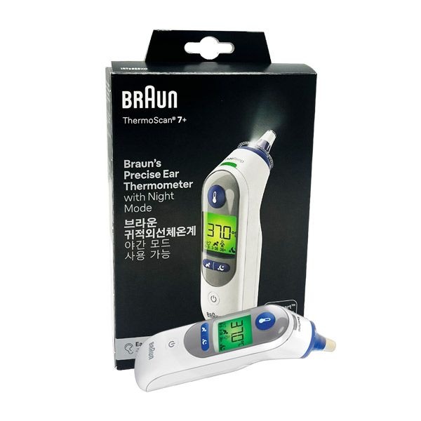 브라운 귀적외선 체온계  IRT 6525KO 써모스캔 야간모드 조명 무음 가정용 필터 21개 건전지 포함