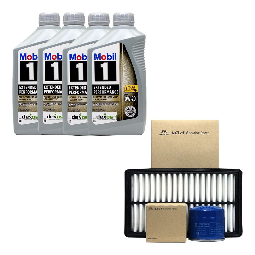 [오늘출발] 모빌 아반떼MD 가솔린 엔진오일 모빌원 EP 0W20 4쿼터 순정 오일필터 에어필터