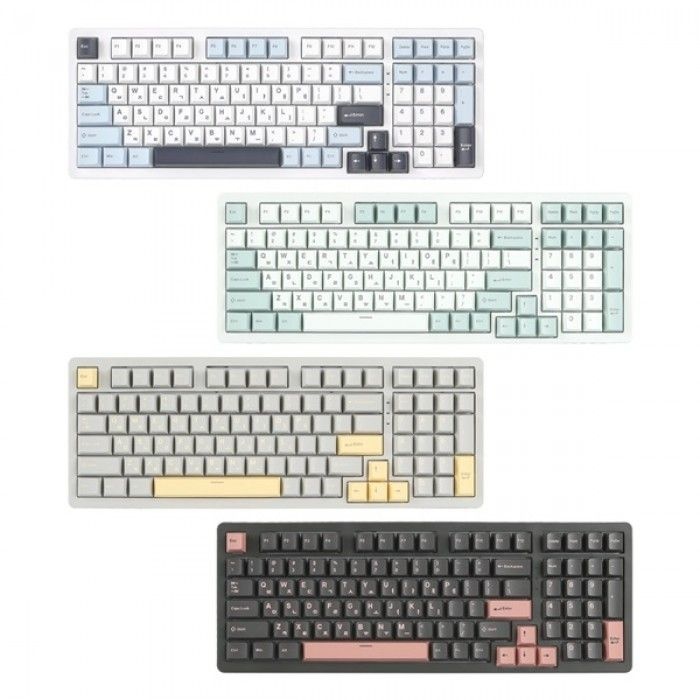 지클릭커 WK98 타란튤라 풀윤활 유무선 블루투스 기계식 키보드 머큐리 핑크 (제주바다, 45g)