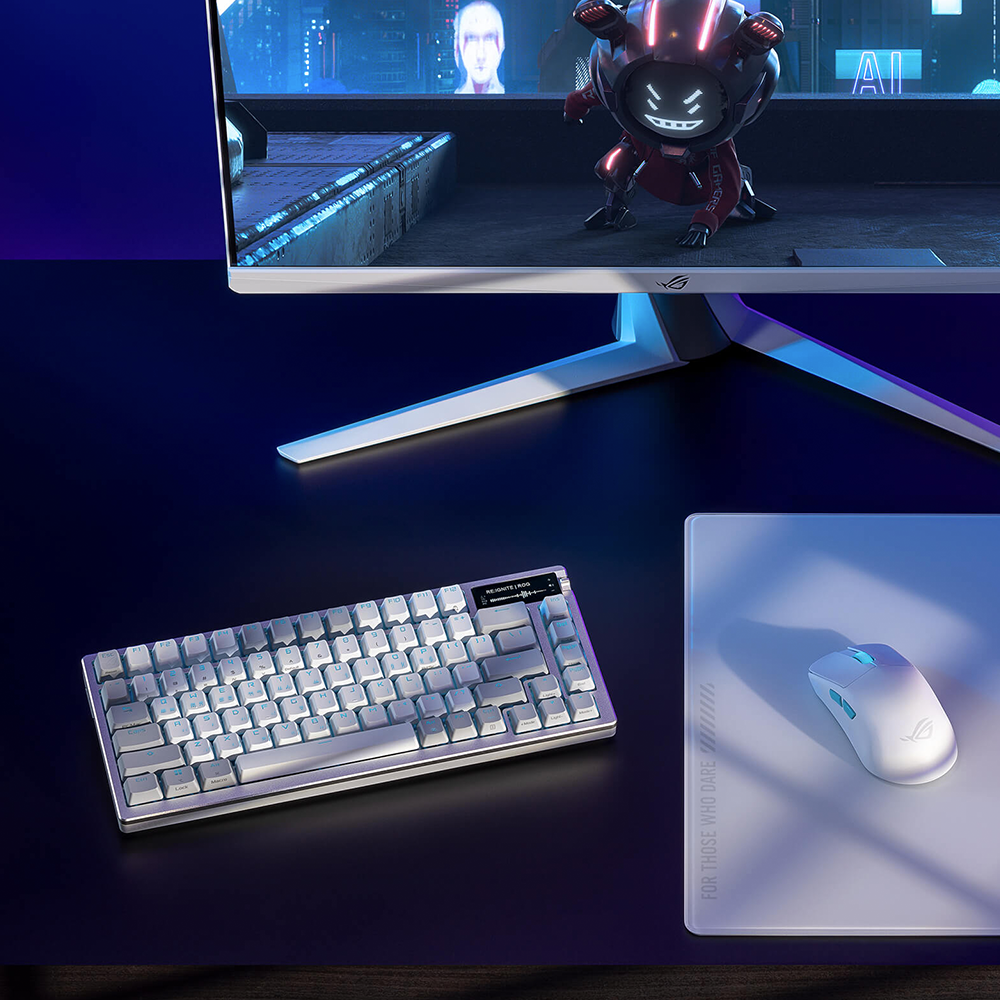 ASUS [카드결제할인] ASUS ROG AZOTH WHITE PBT 한글 유무선 키보드