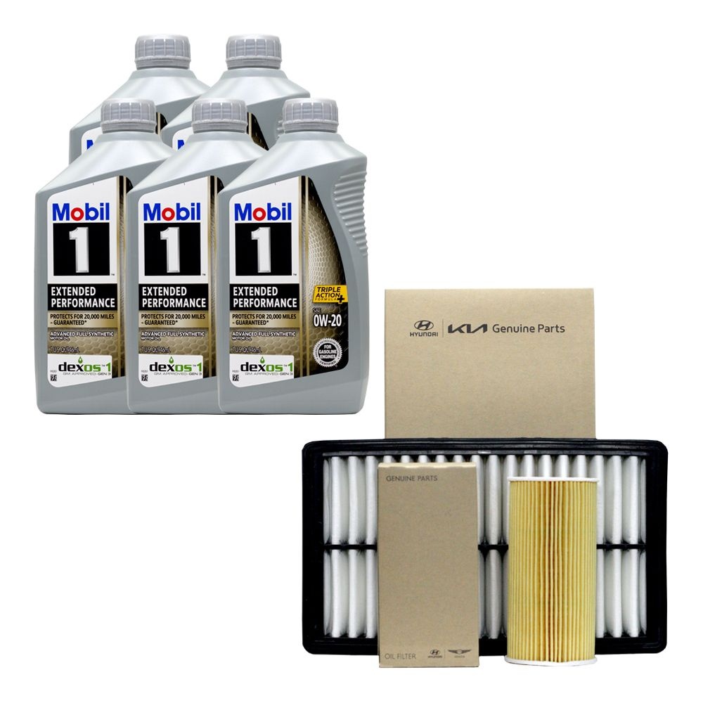 [오늘출발] 모빌 더뉴카니발KA4 하이브리드 엔진오일 모빌원 EP 0W20 5쿼터 순정 오일필터 에어필터