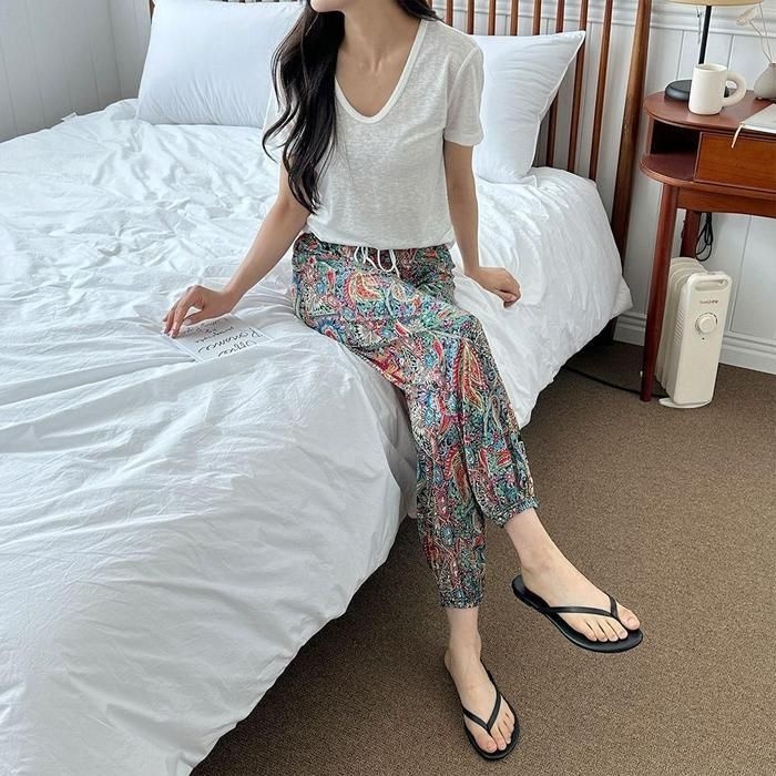 오노마 [패션플러스][오노마][오노마] ONM 오리엔탈 팬츠 여름 조거 바지 패턴 쿨 여성 밴딩 (33922144)