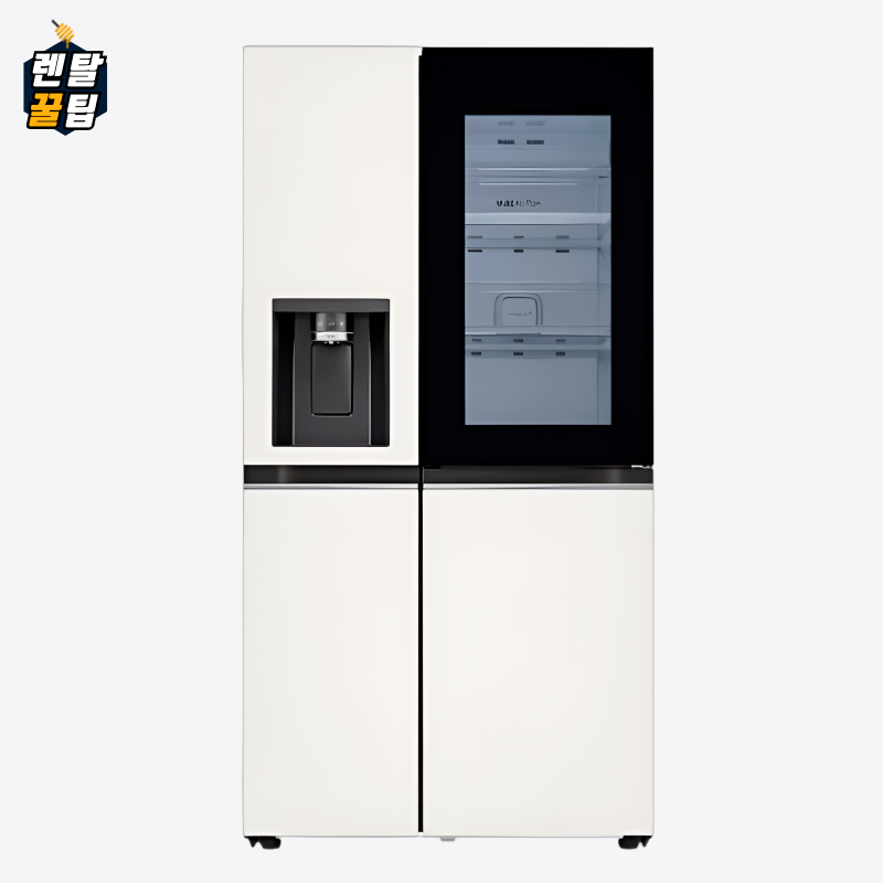 렌탈 LG 디오스 노크온 오브제컬랙션 얼음정수기 냉장고 810L 베이지