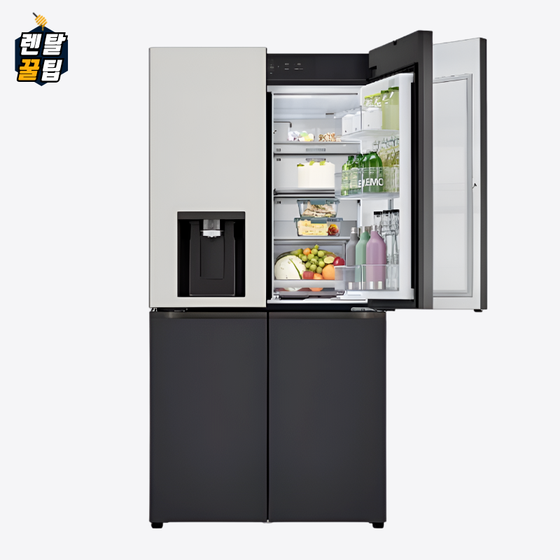 렌탈 LG 디오스 오브제 컬렉션 얼음정수기 냉장고 820L 그레이 블랙