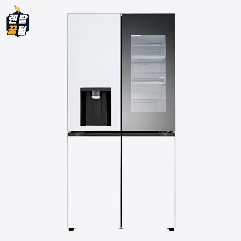 렌탈 LG 디오스 오브제 컬렉션 노크온 얼음정수기 냉장고 820L 크림스카이 크림화이트