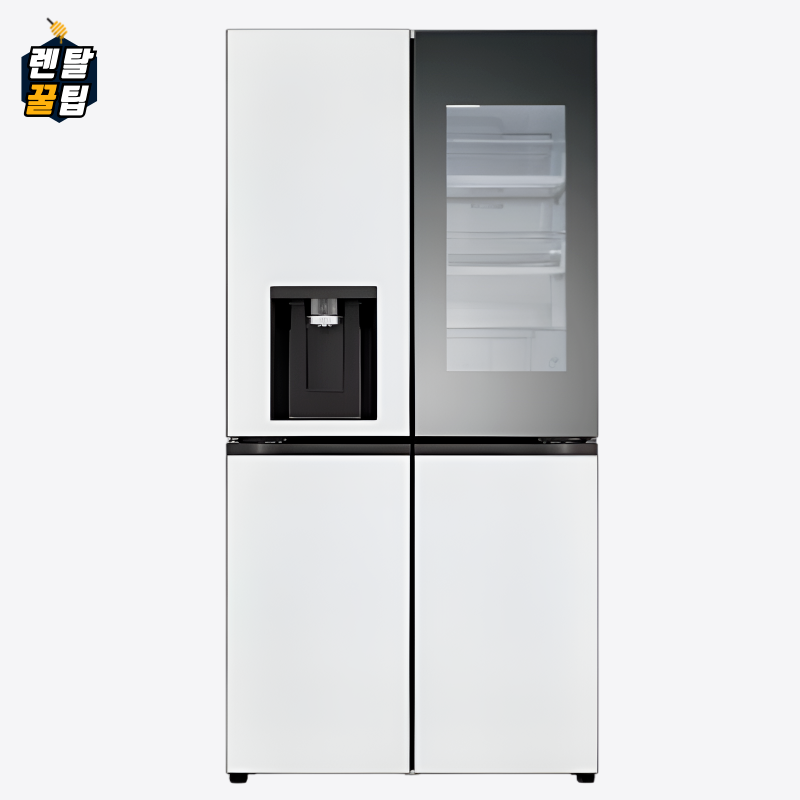 렌탈 LG 디오스오브제컬렉션 노크온 얼음정수기냉장고 820L 화이트