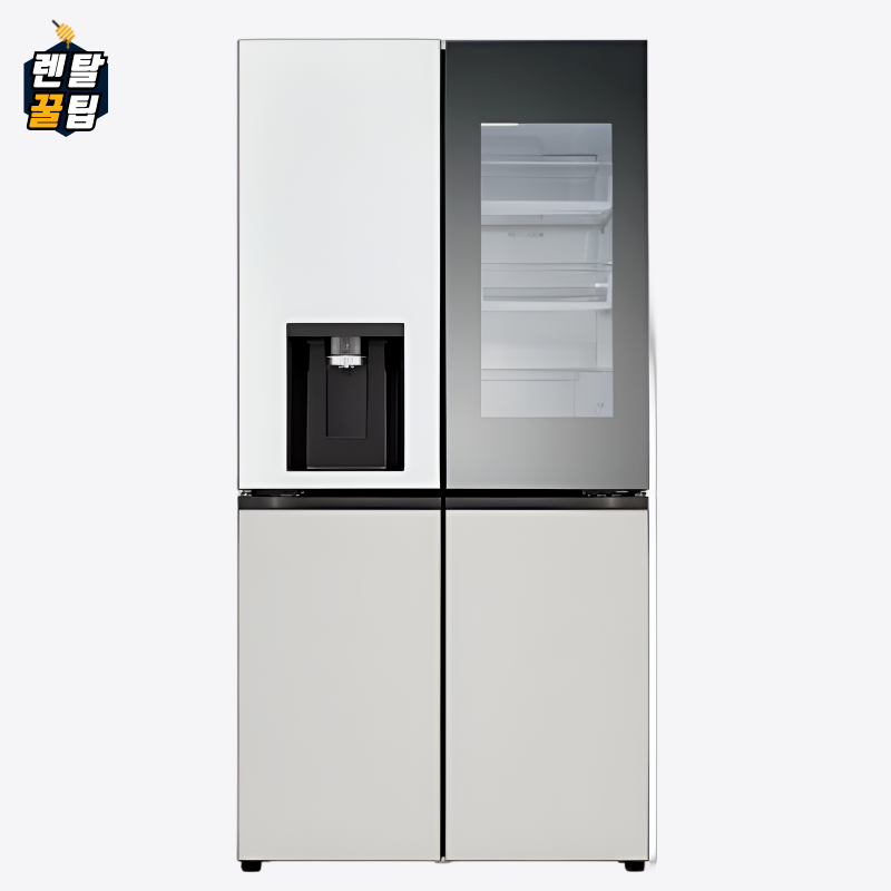 렌탈 LG 디오스 오브제컬렉션 노크온얼음정수기 냉장고 820L 화이트 그레이