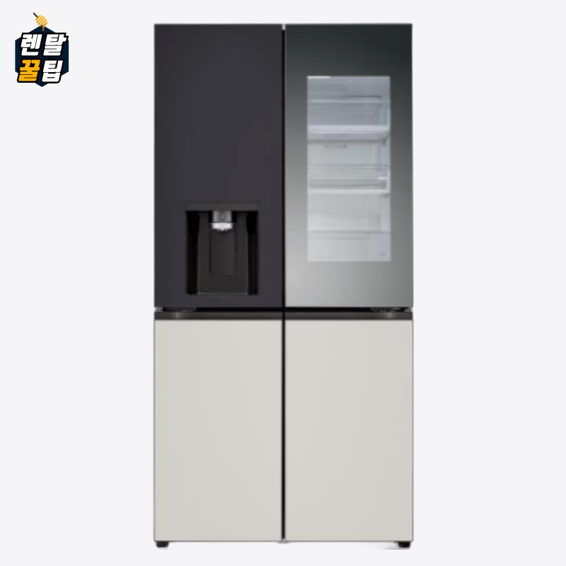 렌탈 LG 디오스 오브제컬렉션 노크온얼음정수기 냉장고 820L블랙 그레이