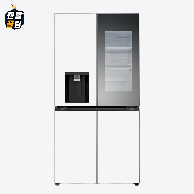 렌탈 LG 디오스 오브제컬렉션 노크온얼음정수기 냉장고 820L 크림화이트 크림화이트