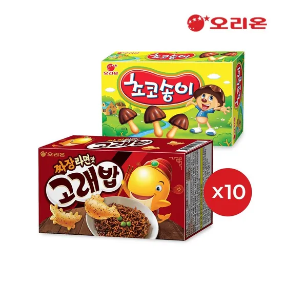 오리온 짜장라면맛 고래밥 1P(46g) 10개 + 초코송이(45g) 10개