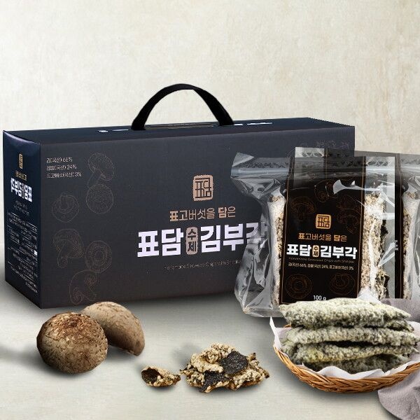 [아이원세븐] [표담] 표고버섯 품은 수제 김부각 선물세트/100gx5봉