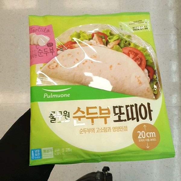 풀무원 순두부 또띠아 20cm 5입 225g