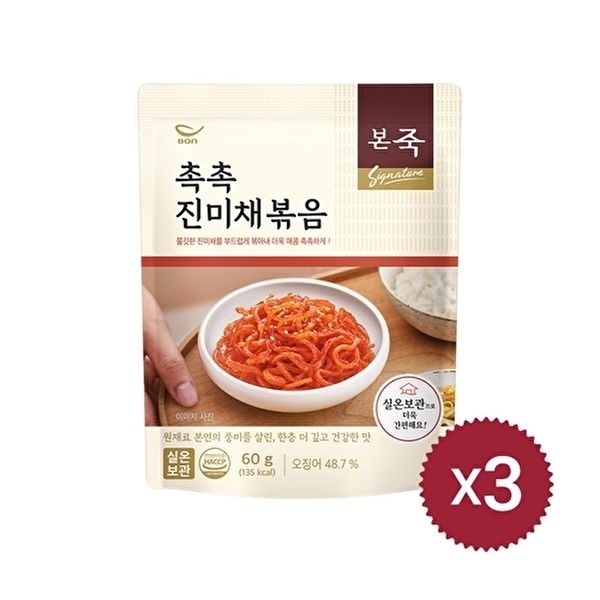 본죽 [본죽]밑반찬 촉촉 진미채볶음 60g 3팩