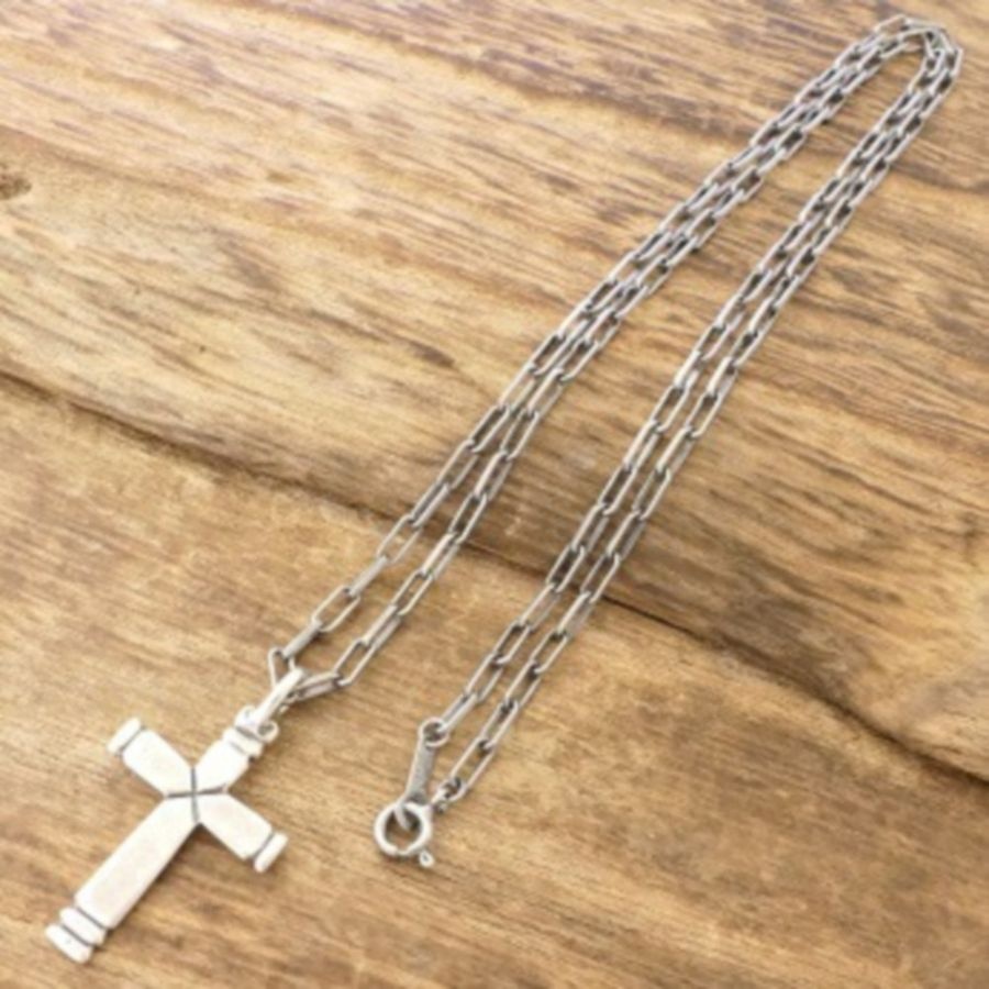 노스웍스 핸드메이드 빈티지 인디언 주얼리 크로스 심플 코인 목걸이 N-307