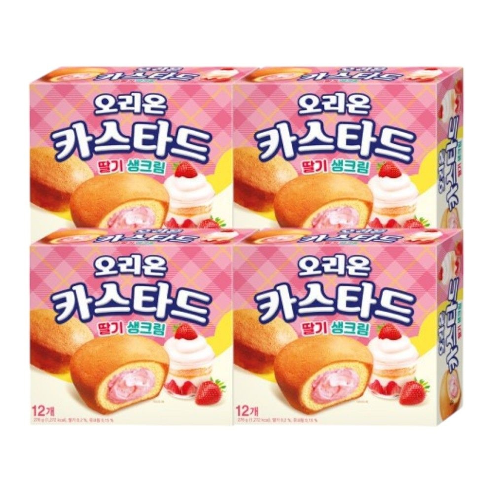 푸라아이 오리온 카스타드 딸기생크림 276g 12개입 4개