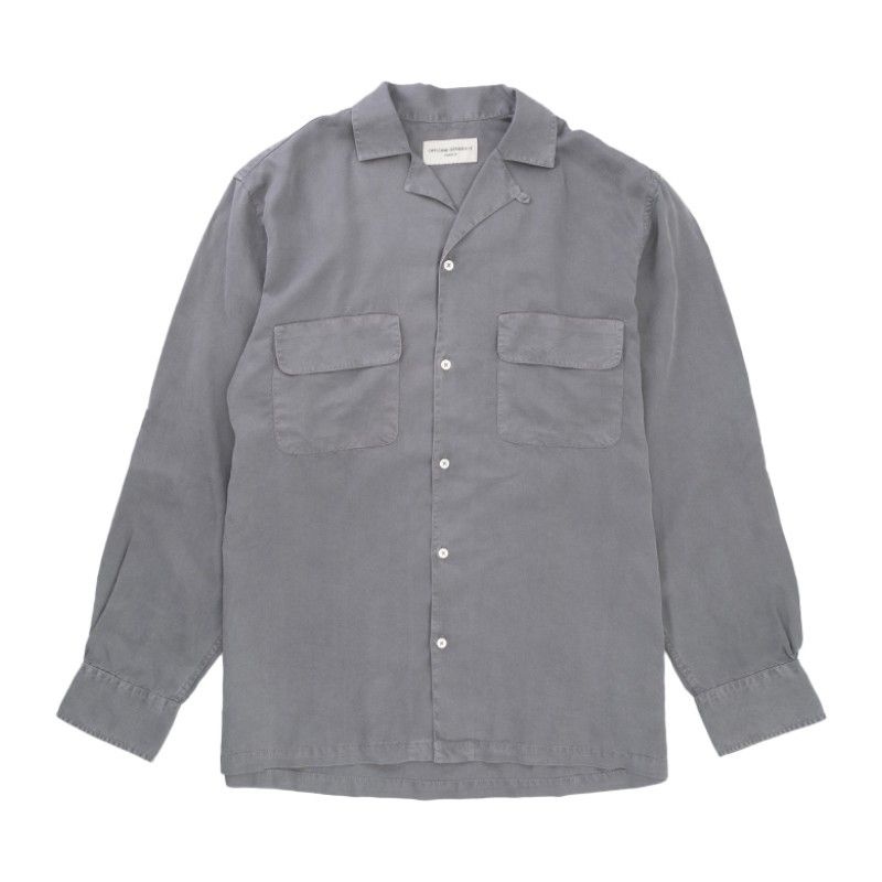 OFFICINE GENERALE 오피신제네랄 오피시네 제네랄레 릴렉스 핏 솔리드 그레이 셔츠 S25MSHI027 IRON GREY