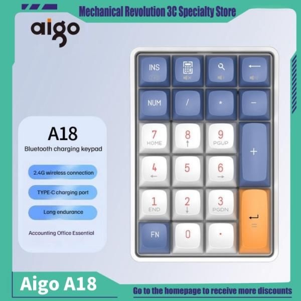 [해외] Aigo A18 기계식 숫자 키패드 22 무선/유선 노트북 외부 컴퓨터