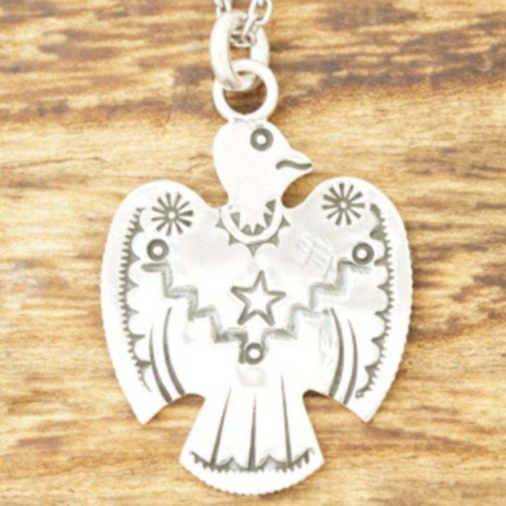 노스웍스 핸드메이드 빈티지 인디언 주얼리 나바호 썬버드 코인 목걸이 N-413