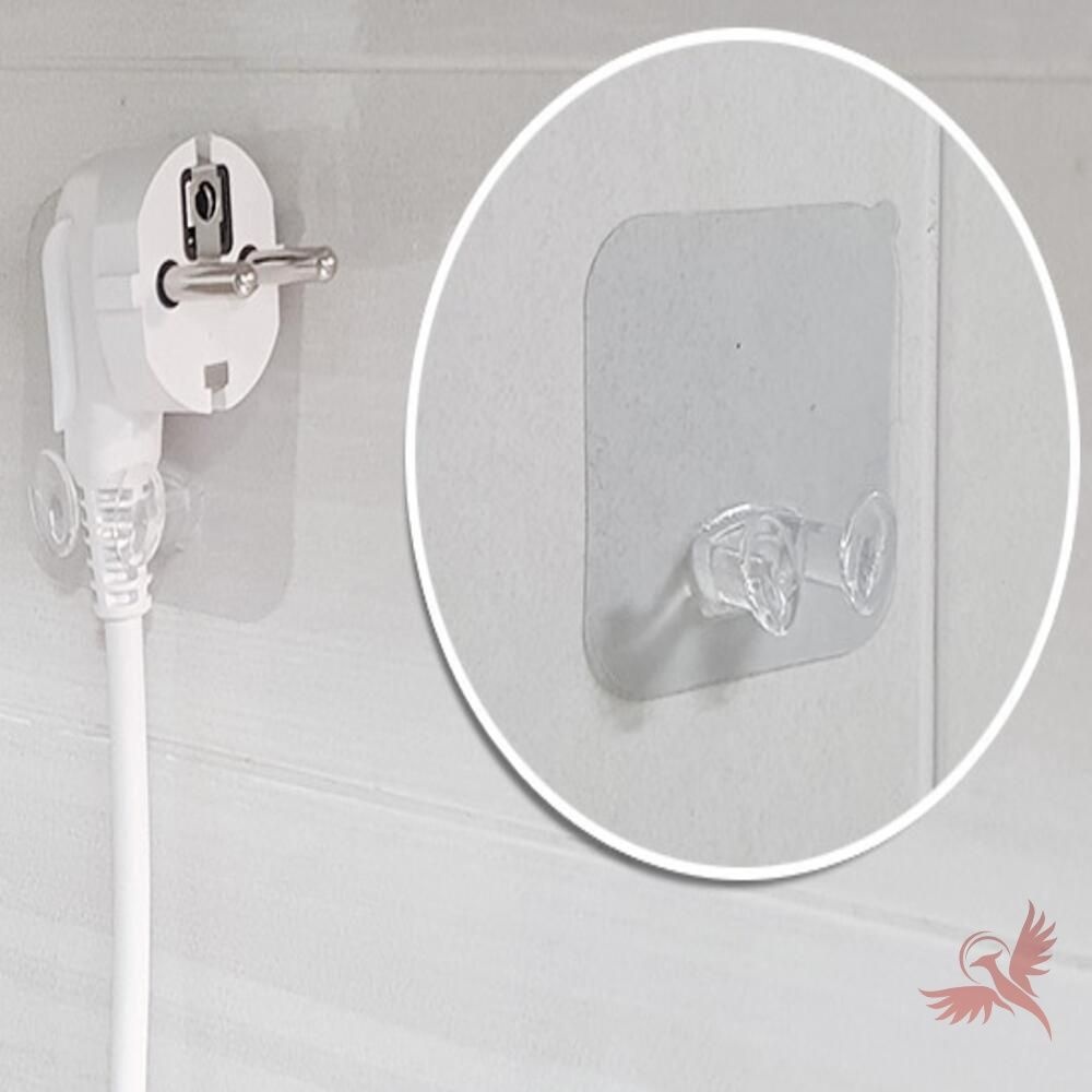 캔캔바바 부착식 투명 코드걸이 접착식투명걸이 케이블고정 소품걸이