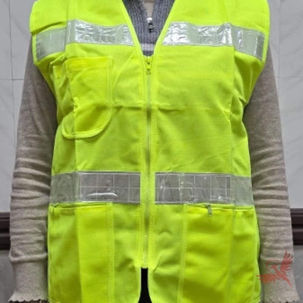 캔캔바바 고급 지퍼형 실버라인 반사조끼 형광조끼 축구조끼 형광안전조끼