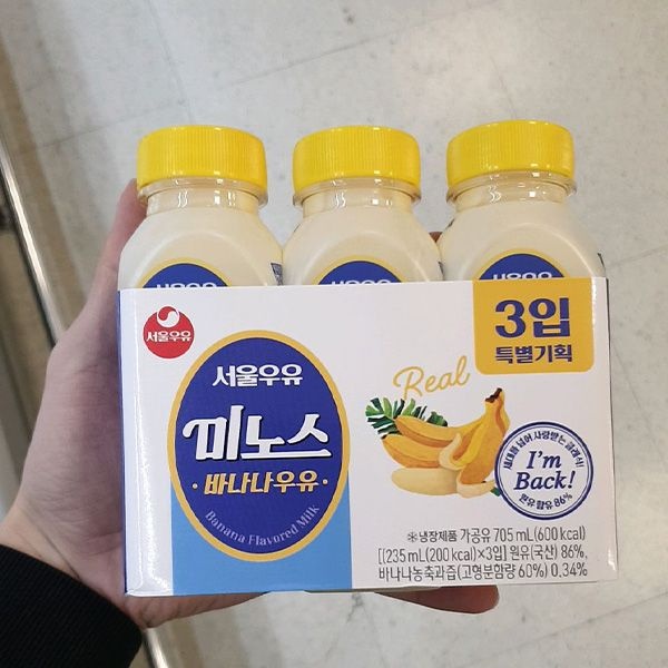 서울 미노스 바나나우유 235ml x 3입