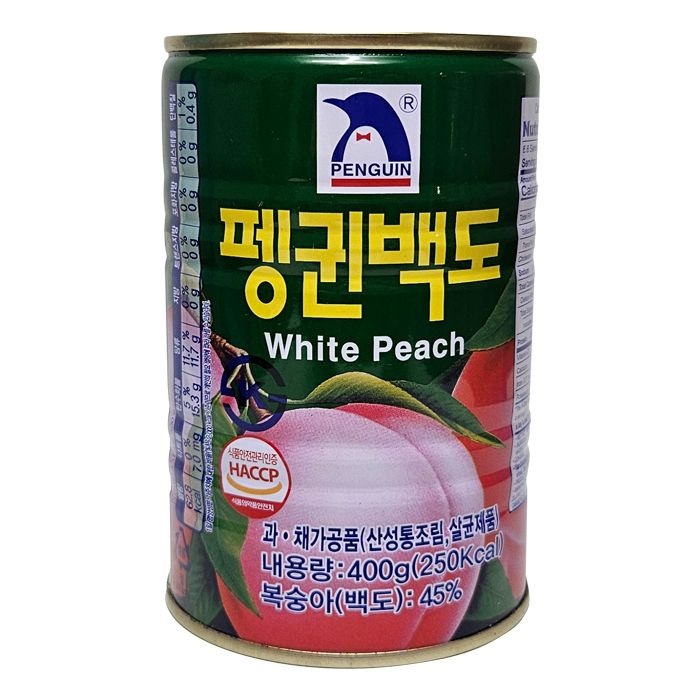 펭귄 백도 400g /s/ 복숭아 황도 파인애플 칵테일 통조림 빙수 과일 화채