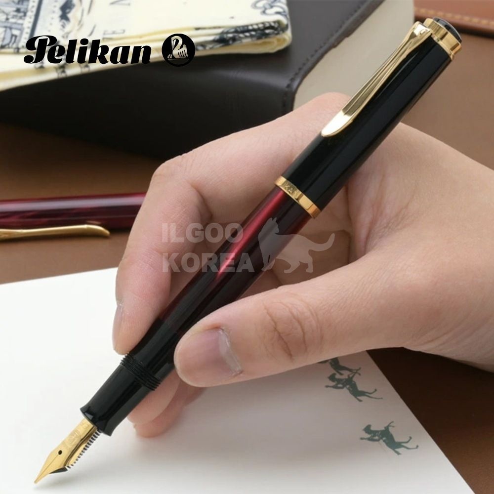 [해외] 펠리칸 클래식 M200 리미티드에디션 만년필 레드 마블 수지