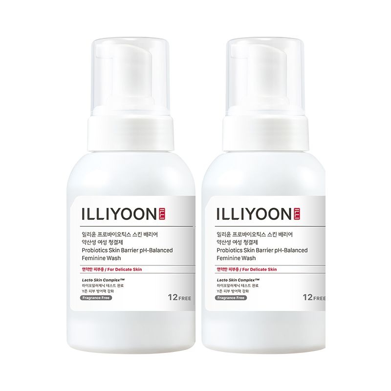 일리윤 프로바이오틱스 스킨 배리어 약산성 여성청결제 300ml x2개, 버블타입