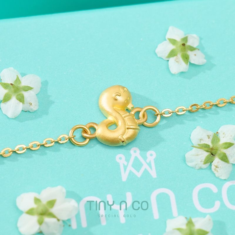 타이니앤코 순금 24K 코코 3.75g 1돈 한돈 뱀띠 스마일뱀 체인팔찌 돌팔찌