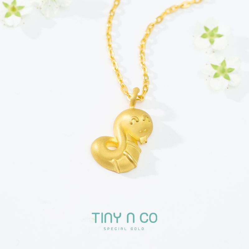 타이니앤코 순금 24K 코코 1.875g 반돈 뱀띠 스마일뱀 돌목걸이