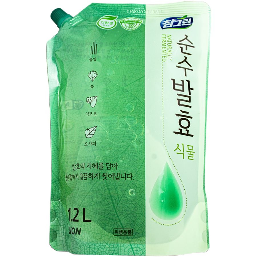 라이온 참그린 순수발효식물 리필 1.2L