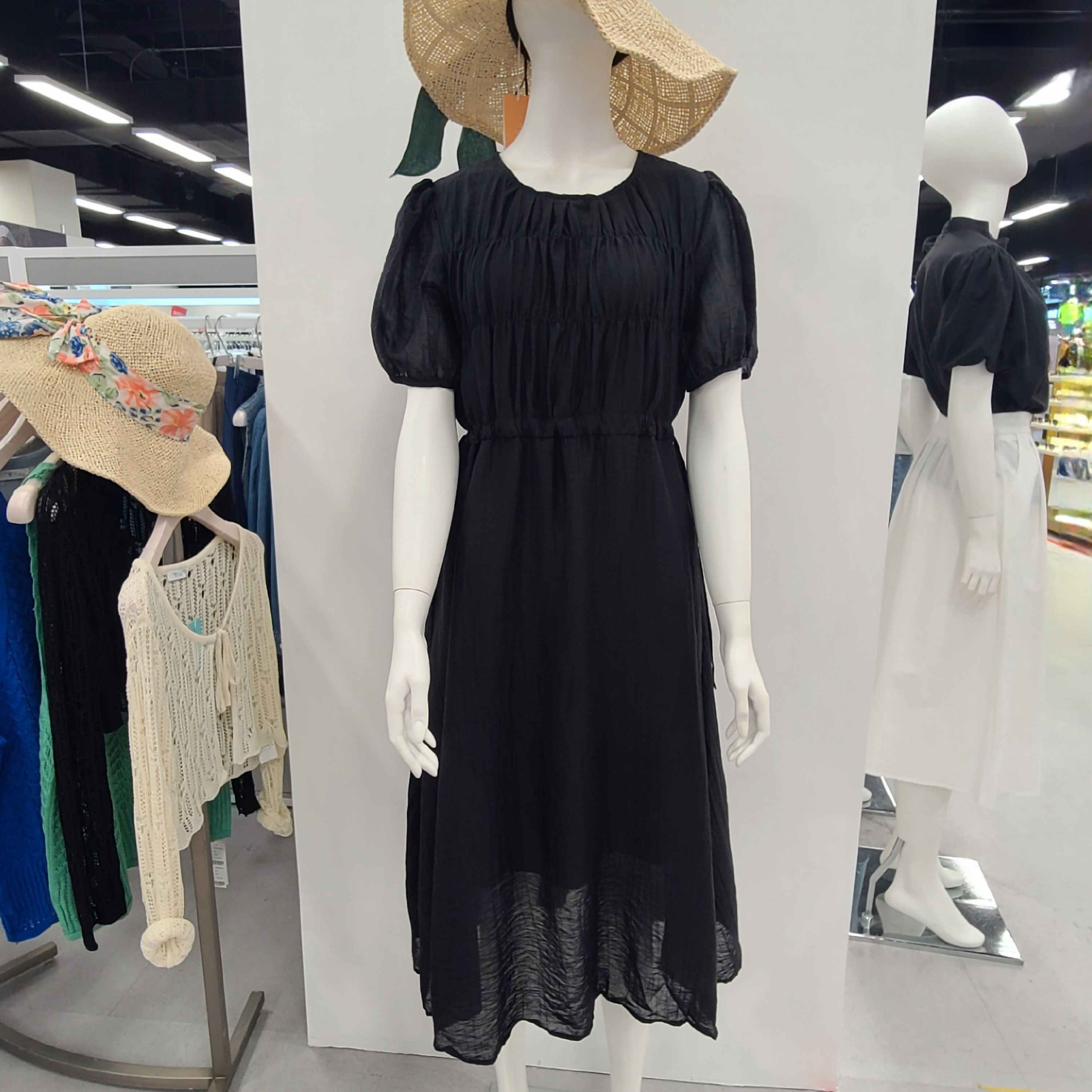 모노앤밀키 [모다아울렛][모노앤밀키]사이드 리본끈원피스. MWG05OP23 천안아산점