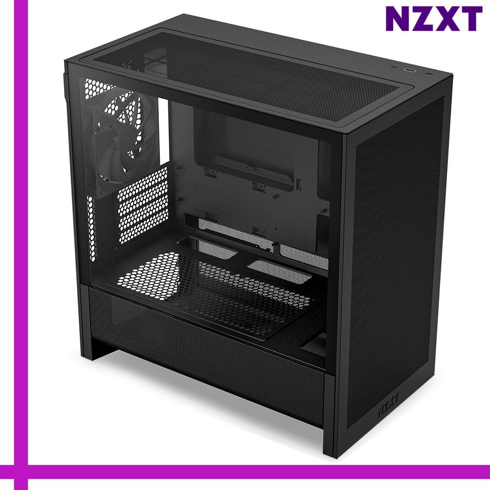 NZXT H3 FLOW 케이스 블랙 |JY| 미들타워 저소음 컴팩트 심플 디자인 F120Q PC