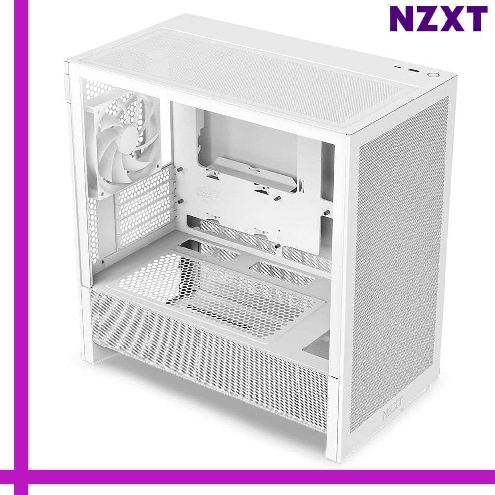 NZXT H3 FLOW 케이스 화이트 |JY| 미들타워 저소음 컴팩트 심플 디자인 F120Q PC