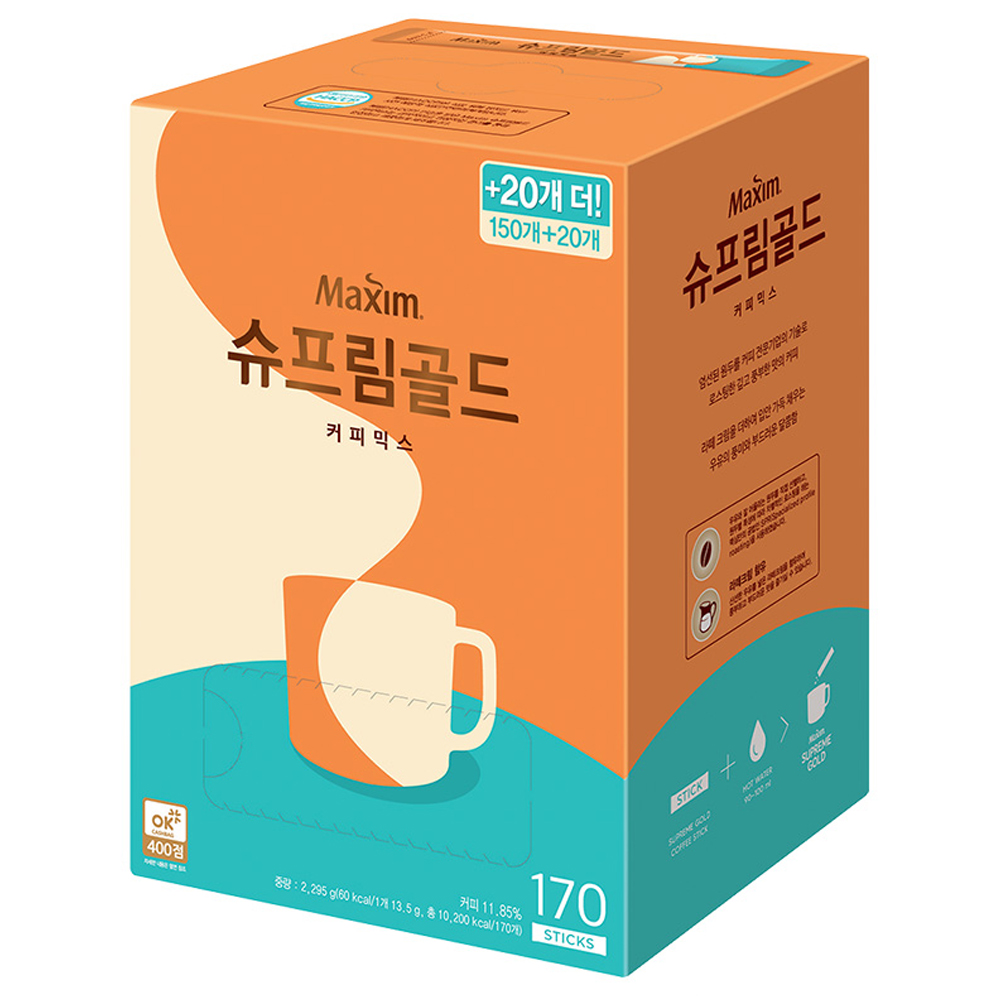 [온누리상품 상생페이백] 동서식품 맥심 슈프림골드 커피믹스 170T