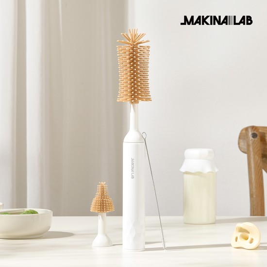 [(주)이폴리움]마키나랩 스마트 전동 젖병세척솔+젖병꼭지세척솔+스트로우세척브러쉬 3종세트