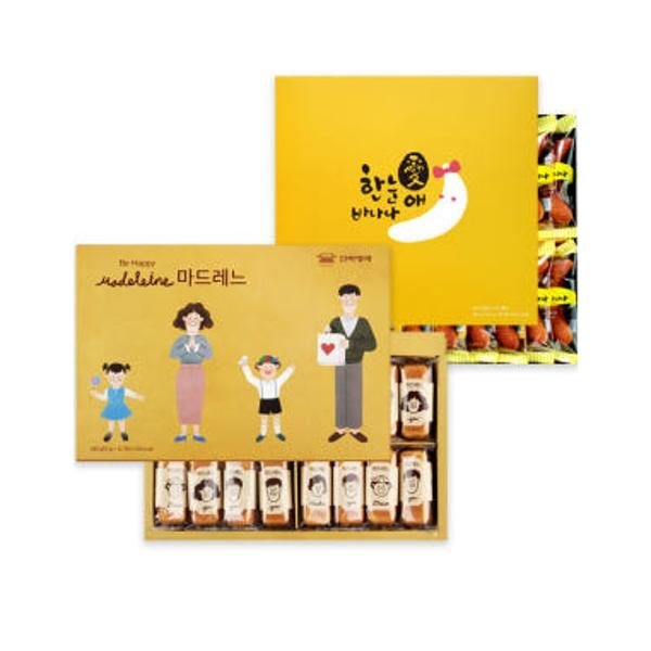| 신라명과 | 마드레느(대) + 한눈애바나나 선물용쇼핑백 홈파티 편의점 직원휴게실 홈베이킹 부드러운 식사대용