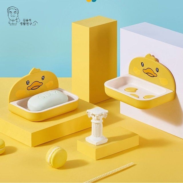 와인앤쿡oem 와인앤쿡 [와인앤쿡] 베베덕 감성 비누받침대 비누케이스 욕실 벽부착 비누곽