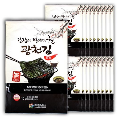 [구운 무조미김]간장에 찍어먹는 구운 광천김 10g(5매) 18봉